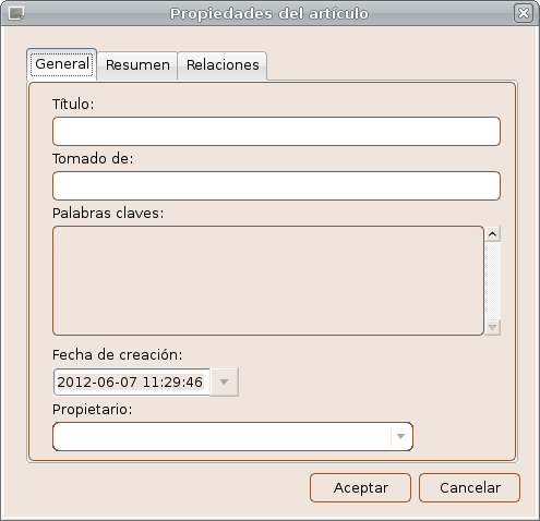 Propiedades Generales del Artículo.