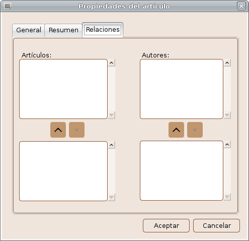 Relaciones de Autores y Artículos del Artículo en Edición.
