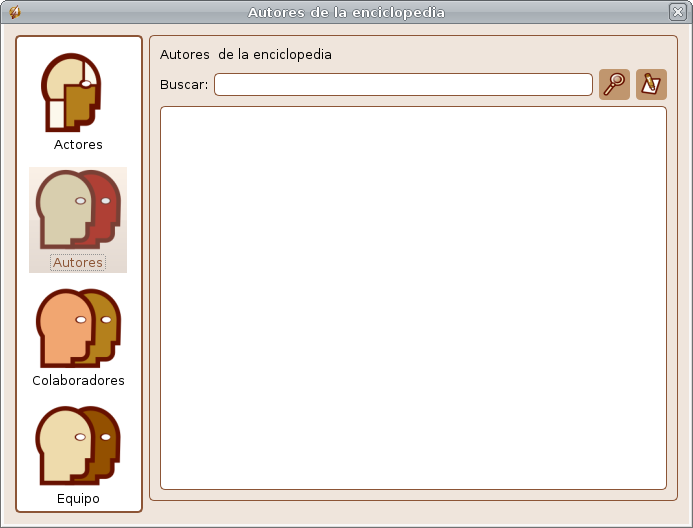 Interfaz de Autor de la Enciclopedia.