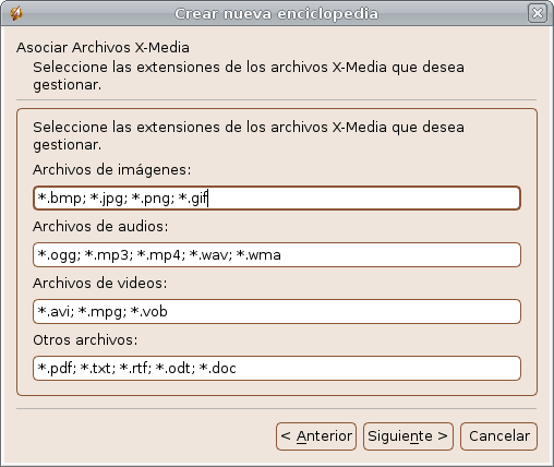Paso 5 del Asistente para crear nueva Enciclopedia