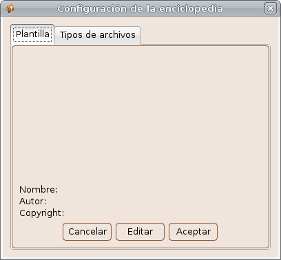 Configuración. Plantilla.