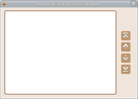 Interfáz para ordenar los Temas.