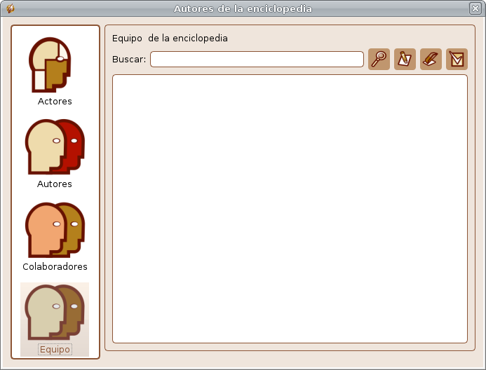 Interfaz de Equipo de la Enciclopedia.