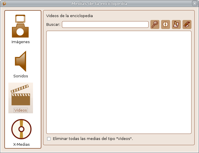 Interfaz de Gestión de Videos.