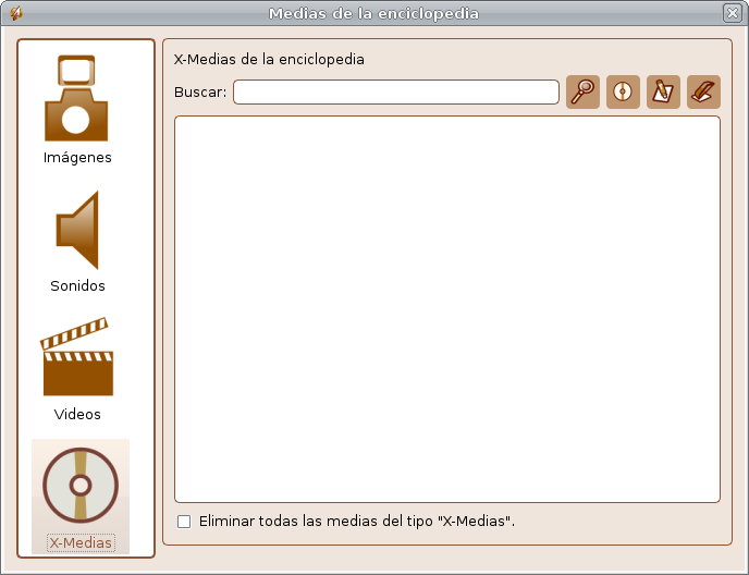Interfaz de gestión de X-Medias.